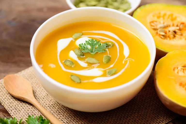 Butternut Squash Bisque in a bowl